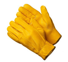 Gward Force Gold Желтые кожаные перчатки анатомического кроя XY276